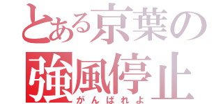 とある京葉の強風停止（がんばれよ）