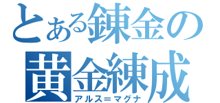 とある錬金の黄金練成（アルス＝マグナ）