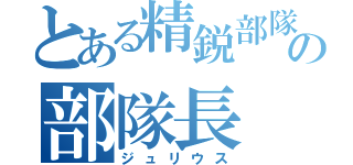 とある精鋭部隊の部隊長（ジュリウス）