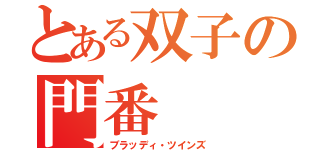 とある双子の門番（ブラッディ・ツインズ）