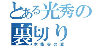 とある光秀の裏切り（本能寺の変）