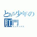 とある少年の肛門（インデックス）