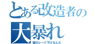 とある改造者の大暴れ（皆のレート下げるんだ）