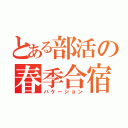 とある部活の春季合宿（バケーション）