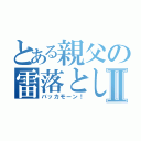 とある親父の雷落としⅡ（バッカモーン！）