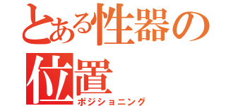 とある性器の位置（ポジショニング）