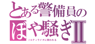 とある警備員のぼや騒ぎⅡ（ソルティライチに救われる）