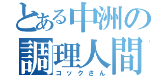 とある中洲の調理人間（コックさん）