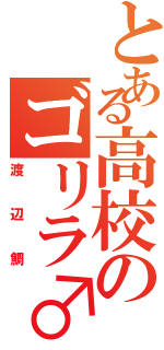 とある高校のゴリラ♂（渡辺鯛）