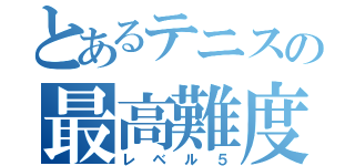 とあるテニスの最高難度（レベル５）