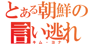 とある朝鮮の言い逃れ（キム・ヨナ）