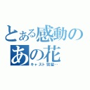 とある感動のあの花（キャスト完璧…）