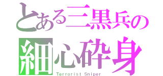 とある三黒兵の細心砕身（Ｔｅｒｒｏｒｉｓｔ Ｓｎｉｐｅｒ ）