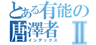 とある有能の唐澤者Ⅱ（インデックス）