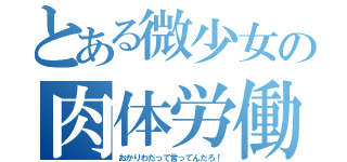 とある微少女の肉体労働（おかりわだって言ってんだろ！）