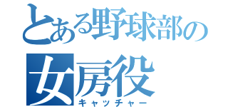 とある野球部の女房役（キャッチャー）