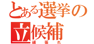 とある選挙の立候補（頑張れ）