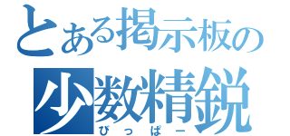 とある掲示板の少数精鋭（びっぱー）