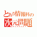 とある情報科の次元問題（アニメクイズ）