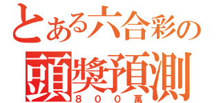 とある六合彩の頭獎預測（８００萬）