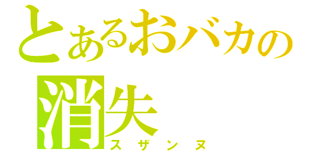 とあるおバカの消失（スザンヌ）