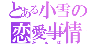 とある小雪の恋愛事情（がんば）