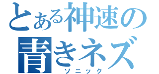 とある神速の青きネズミ（　ソニック）