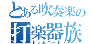 とある吹奏楽の打楽器族（ドラムパート）