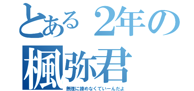 とある２年の楓弥君（無理に諦めなくていーんだよ）