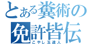 とある糞術の免許皆伝（こやし玉達人）