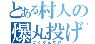 とある村人の爆丸投げ（ばくがんなげ）