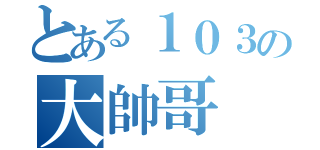 とある１０３の大帥哥（）