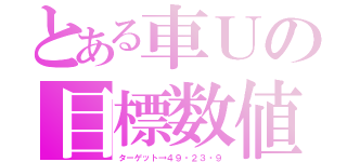 とある車Ｕの目標数値（ターゲット→４９・２３・９）