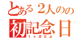 とある２人のの初記念日（１ヶ月だよ）