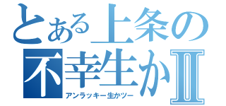 とある上条の不幸生かⅡ（アンラッキー生かツー）