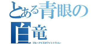 とある青眼の白竜（ブルーアイズホワイトドラゴン）