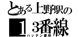 とある上野駅の１３番線の（ハッテン便所）