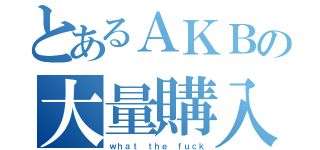 とあるＡＫＢの大量購入（ｗｈａｔ ｔｈｅ ｆｕｃｋ）