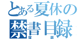 とある夏休の禁書目録（宿題）