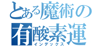 とある魔術の有酸素運動（インデックス）