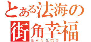 とある法海の街角幸福（ＧＡＮ死范导）