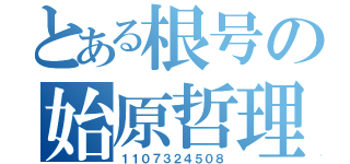 とある根号の始原哲理を鎖す円環（１１０７３２４５０８）