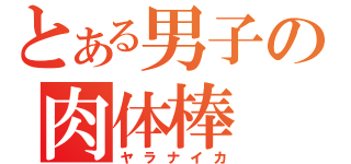 とある男子の肉体棒（ヤラナイカ）