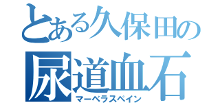 とある久保田の尿道血石（マーベラスペイン）