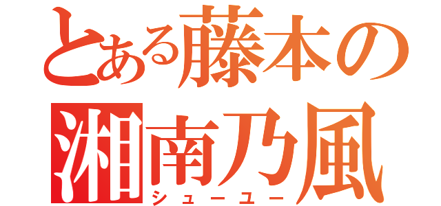 とある藤本の湘南乃風（シューユー）