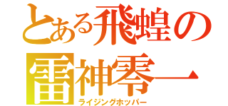 とある飛蝗の雷神零一（ライジングホッパー）