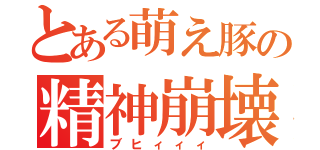 とある萌え豚の精神崩壊（ブヒィィィ）