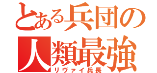 とある兵団の人類最強（リヴァイ兵長）