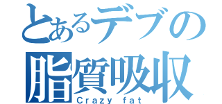 とあるデブの脂質吸収（Ｃｒａｚｙ ｆａｔ）