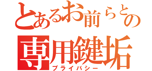 とあるお前らとの専用鍵垢（プライバシー）